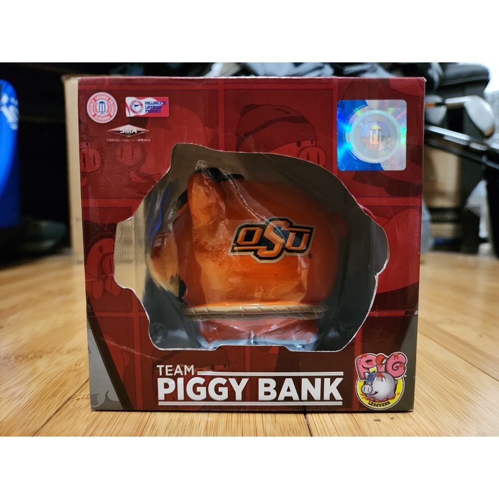 OSU Oklahoma State Cowboys Football Pig Leaguer Collectible Figurine Piggy Bank